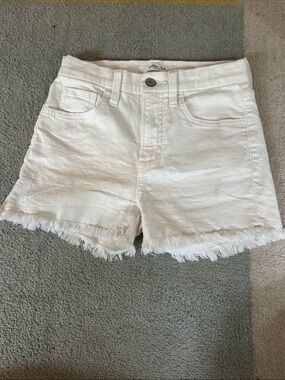 Willow & Root White Frayed Hem Youth Denim Shorts